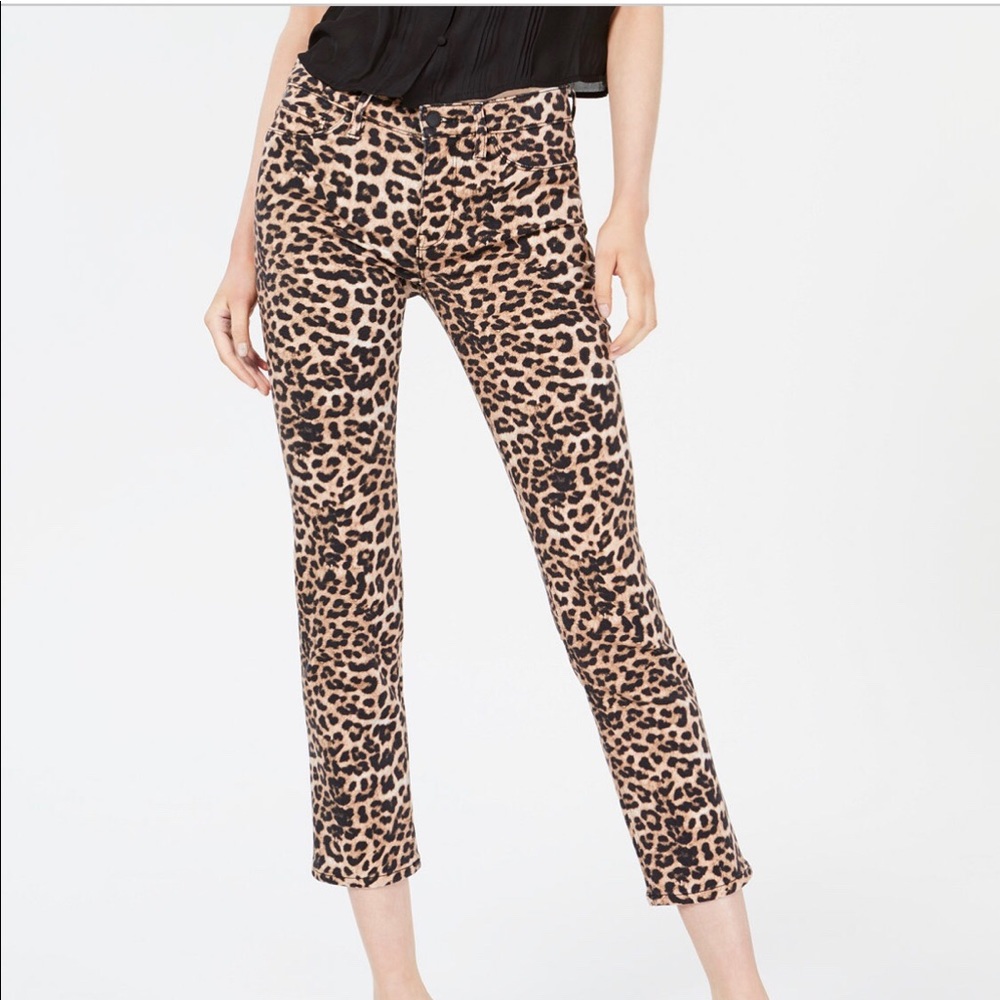 Hudson Nico cigarette animal print jeans size 28 Brown And Black